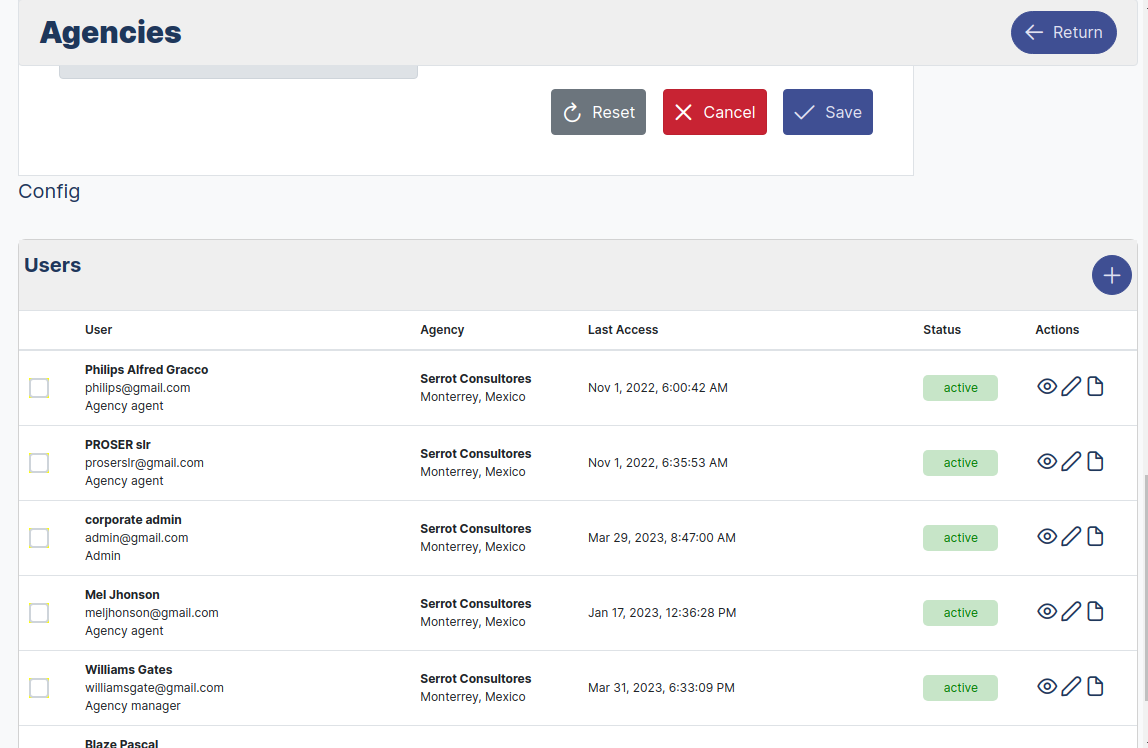 Agency Edit Agency module