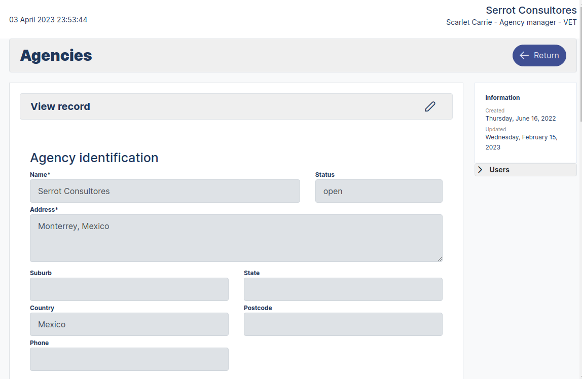 User Edit usermodule