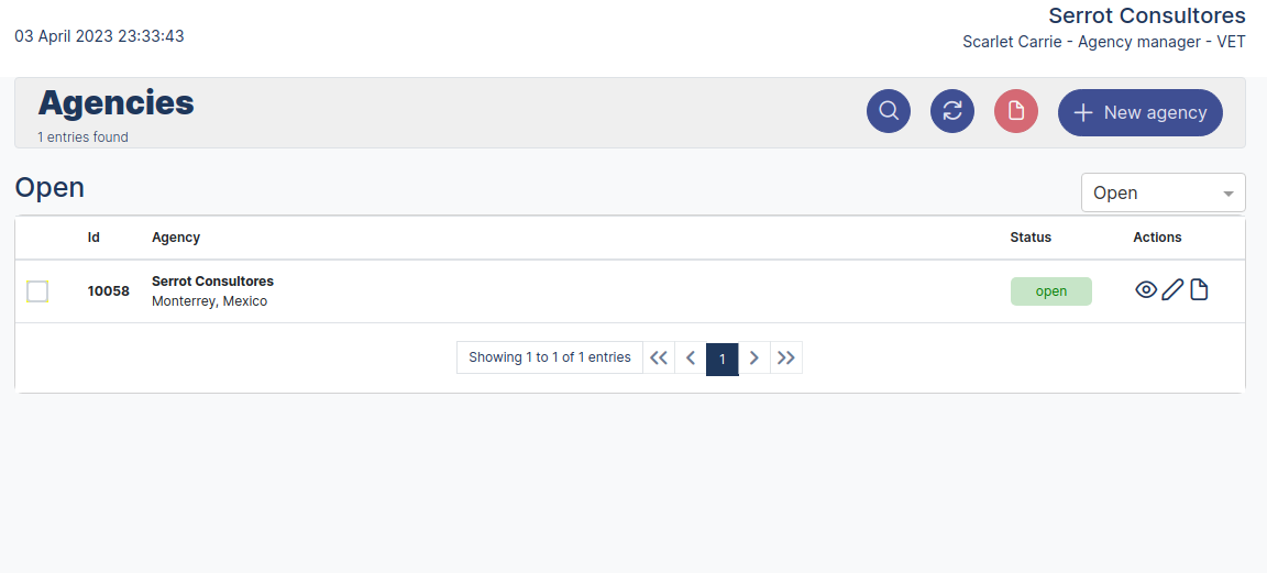 Agency Manager Dashboard Agency Manager User dasboard