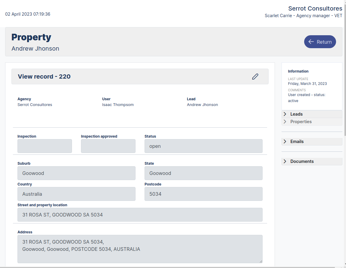 Properties Form Button