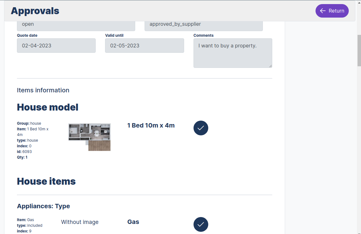 Approvals AQuotes modules