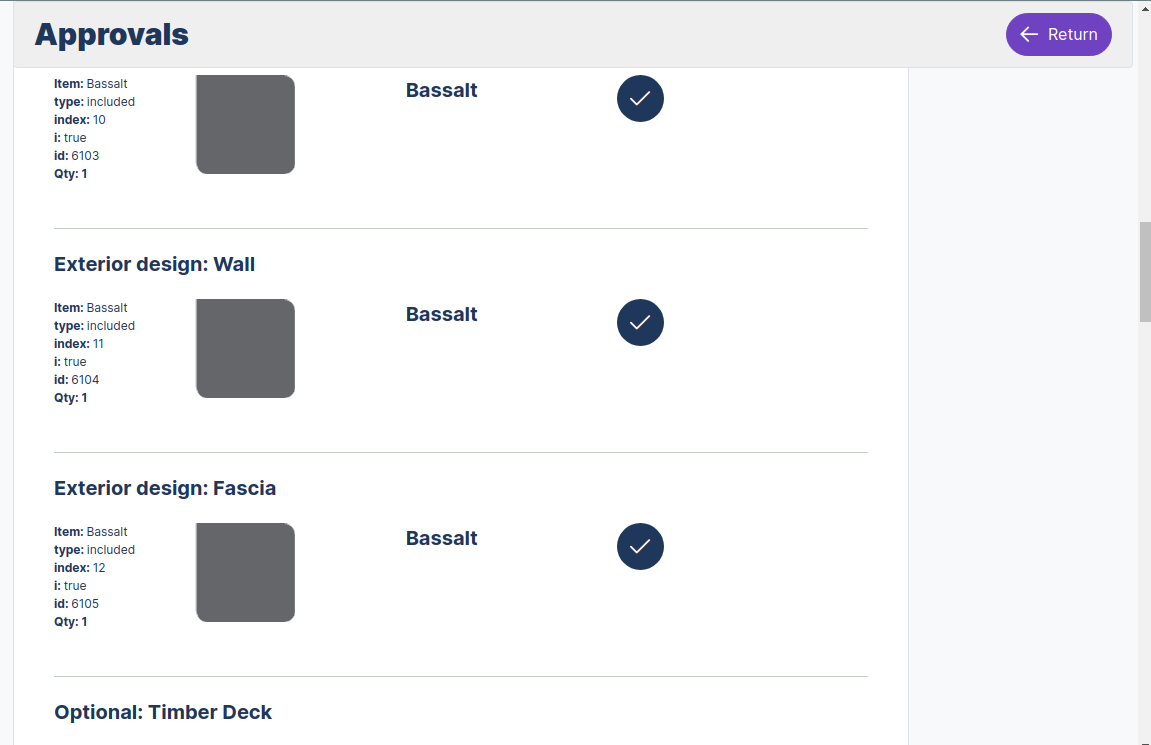 Approvals AQuotes modules