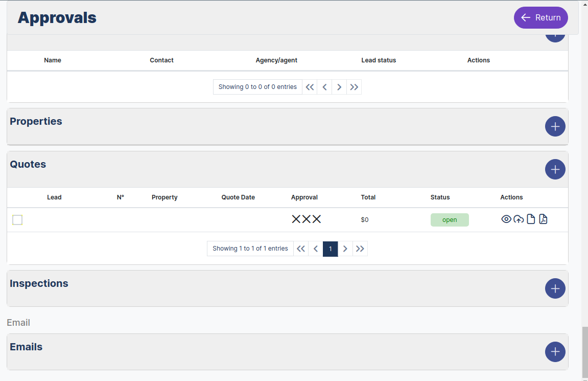 Inspections AQuotes modules