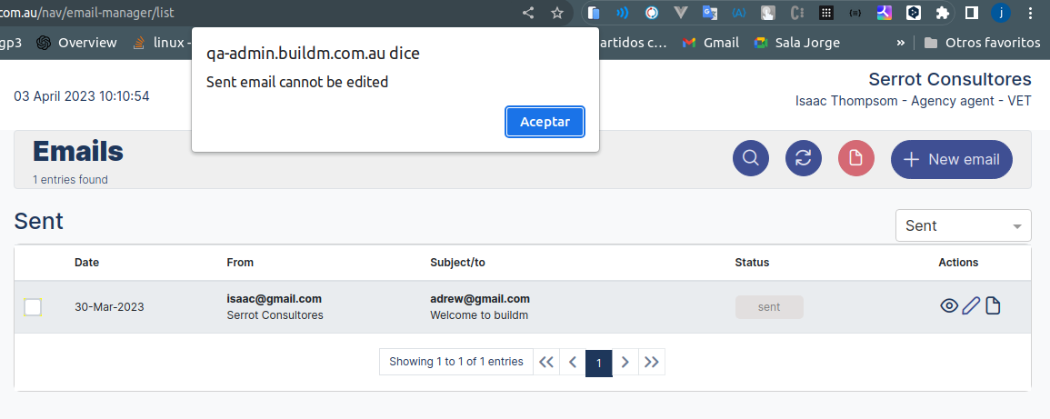New email emalmodule