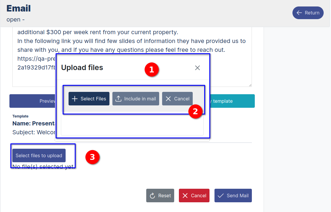 New email Form register New Lead