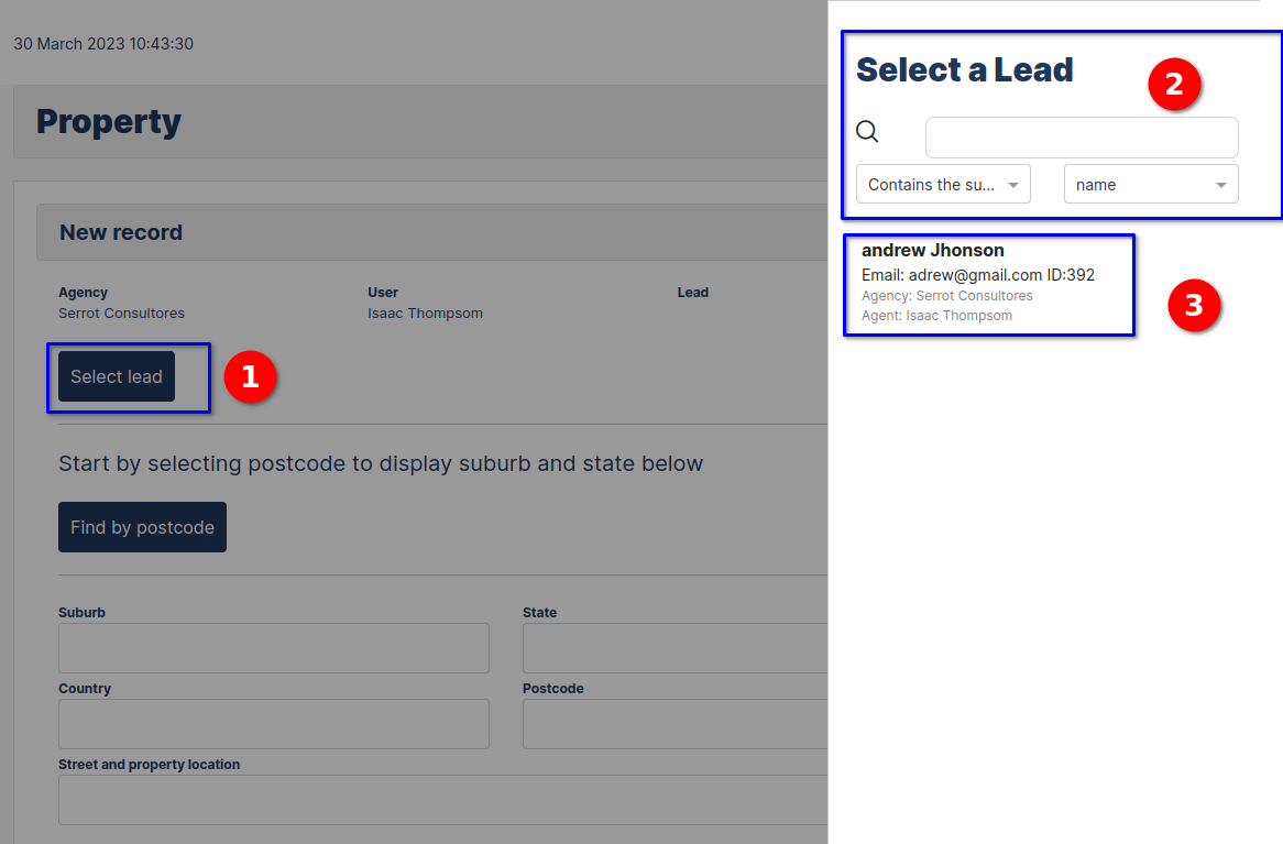 New Lead Form register New Lead