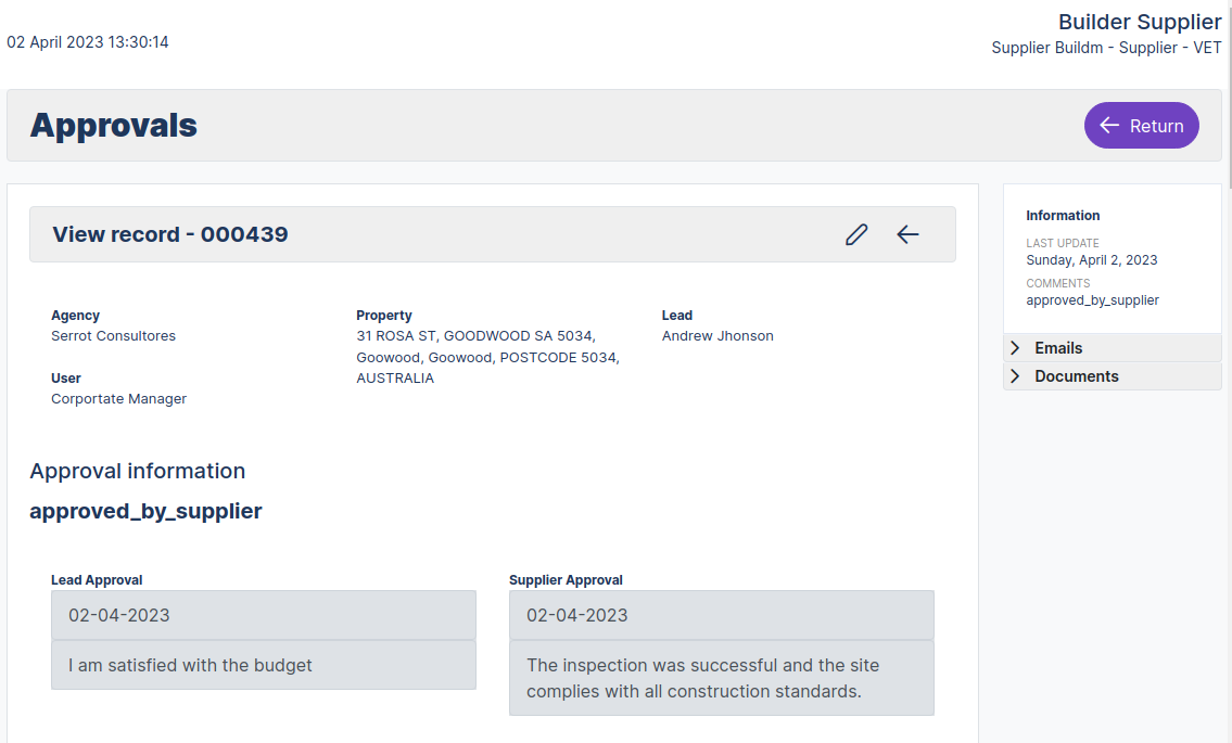 Suplier Dashboard Leads Lis View