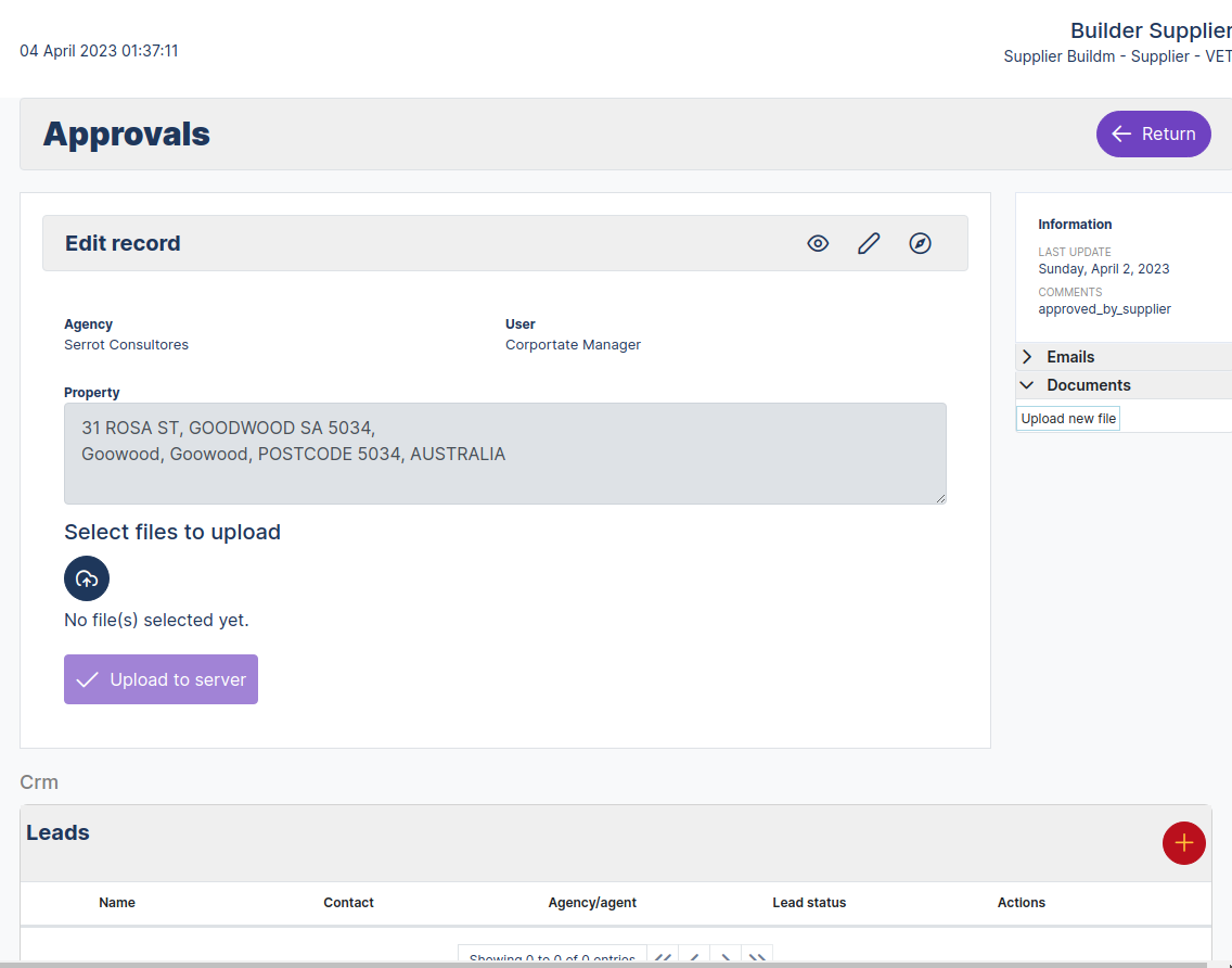 Suplier AddItem Leads Lis View