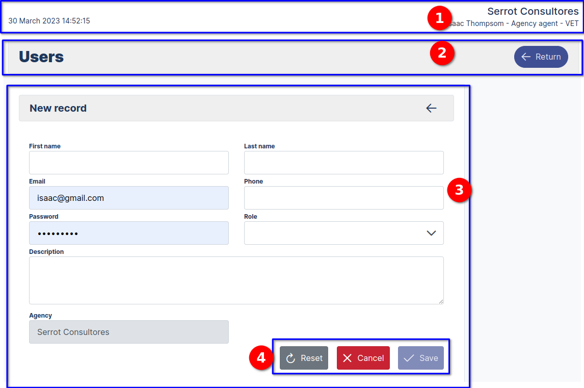 New user Form register New Lead