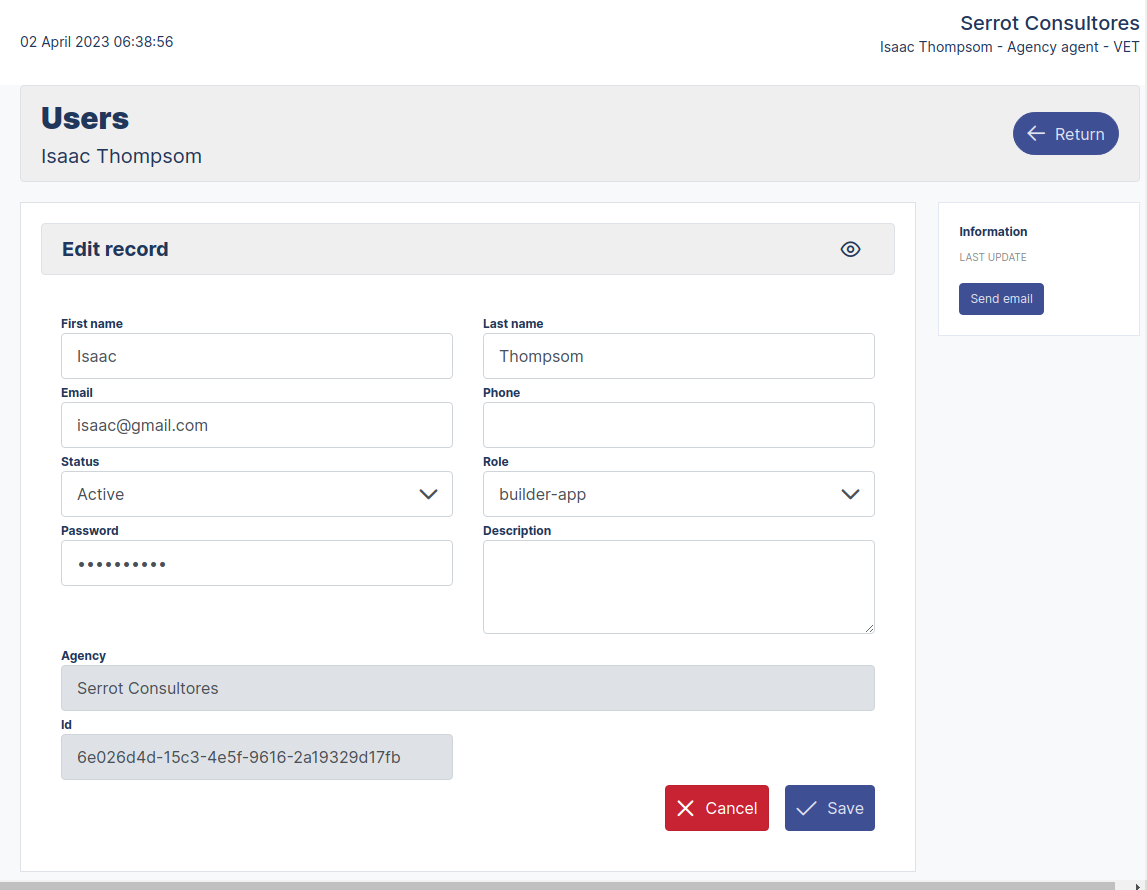 User Edit usermodule